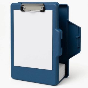 Clipboard with Storage Compartment Heavy Duty Plastic Side Opening File Folder for Nurses Coaches and Students Document Protection Blue