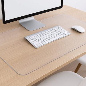 Clear Desk Pad Protector Transparent Non Slip Plastic Table Mat with Rounded Edges for Computer Desk Office and Dining Table Waterproof PVC