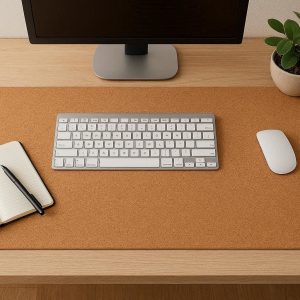 Cork Desk Mat Natural and Sustainable Office Table Cover Eco Friendly Non Slip Writing Pad and Mouse Surface for Home Office Tan Large